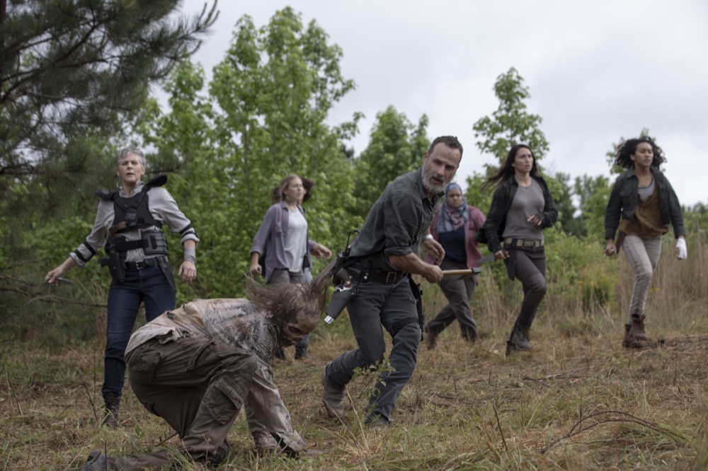 Andrew Lincoln as Rick Grimes, Melissa McBride as Carol Peletier - The Walking Dead _ Season 9, Episode 2 - Photo Credit: Jackson Lee Davis/AMC